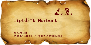 Lipták Norbert névjegykártya